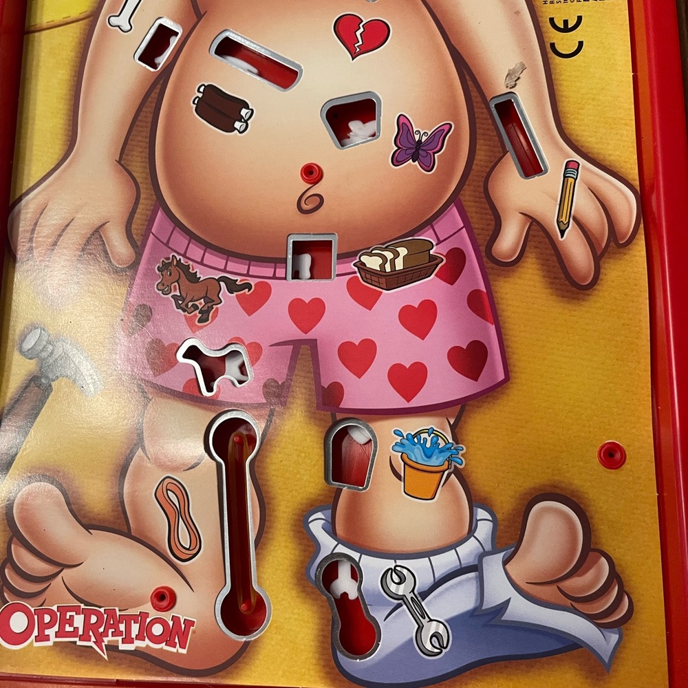 Hasbro Operation Game - Vibrant Red, Blue, and Yellow - Picture 10 of 12